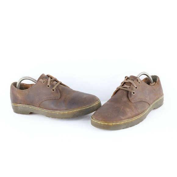 Vintage Dr Martens Mens Size 9 Distressed Chunky Leather Oxfords Shoes Brown